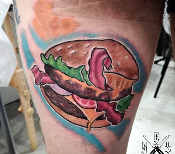 Tatuaggio Cartoon Hamburger Dettaglio - Soul Skin Ink Tatuaggi Piercing Trucco Permanente Parabiago