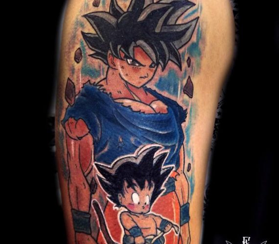 Tatuaggio Manga Dragonball Goku Dettaglio - Soul Skin Ink Tatuaggi Piercing Trucco Permanente Parabiago