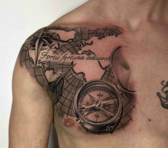 Tatuaggio Realistico Spalla e Petto Dettaglio - Soul Skin Ink Tatuaggi Piercing Trucco Permanente Parabiago